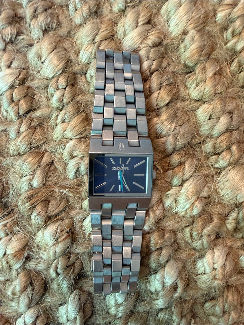 Nixon Gunmetal Stainless Steel Watch – Rectangular Face
